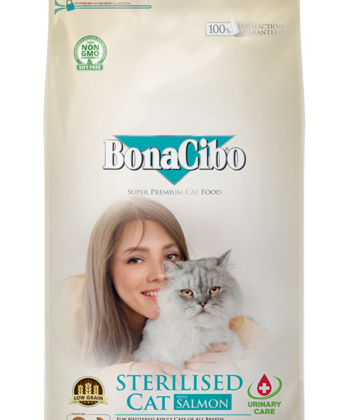 BonaCibo Adult Sterilised Cat – Salmon – Urinary