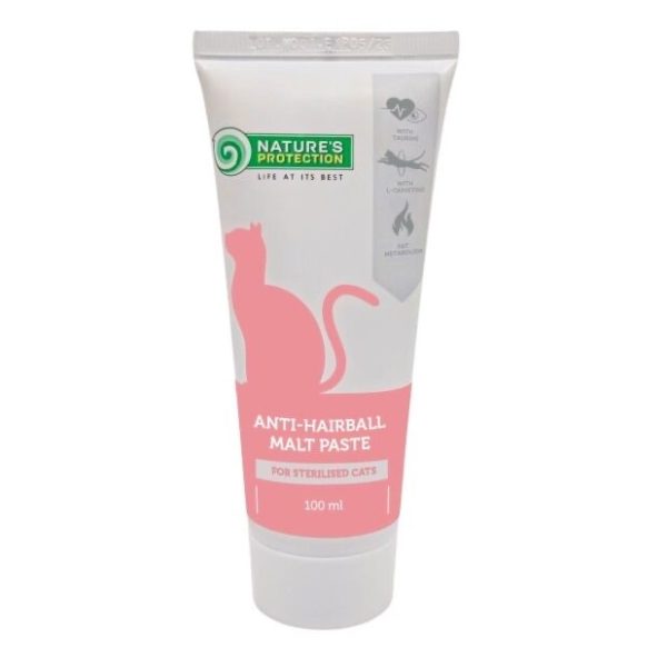 Nature's Protection Malt paste for sterilized cats, promoting hair removal