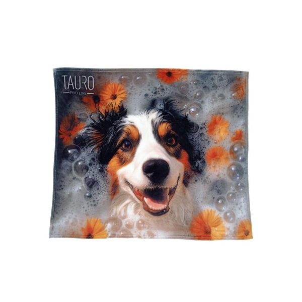TAURO PRO LINE soft blanket, with an aust ralian shepherd applique, multicolored