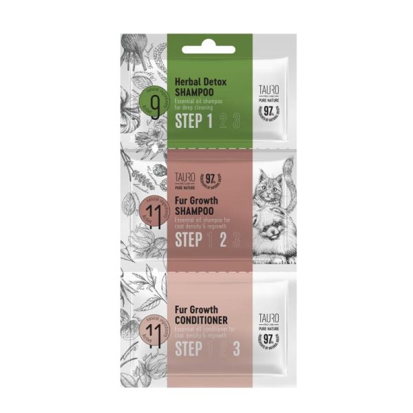 Tauro Pro Line Pure Nature Herbal Detox + Fur Growth sample set 1 x 6 ml, 1 x 8 ml, 1 x4 ml, (TPL63556R)