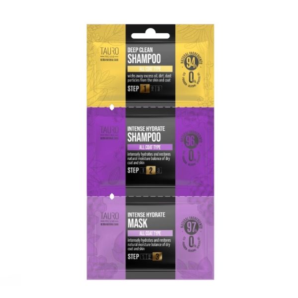 Tauro Pro Line - dog and cat coat and skin shampoo and mask sample set